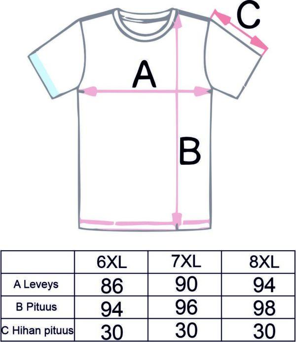 Susi 3 t-paita 6-8XL musta