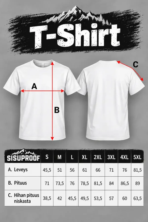Storleksguide T-Shirt Straight Outta Savio T-paita