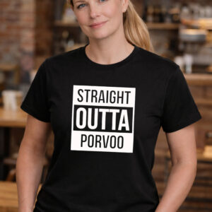 Straight Outta Porvoo T-paita Musta -värisenä