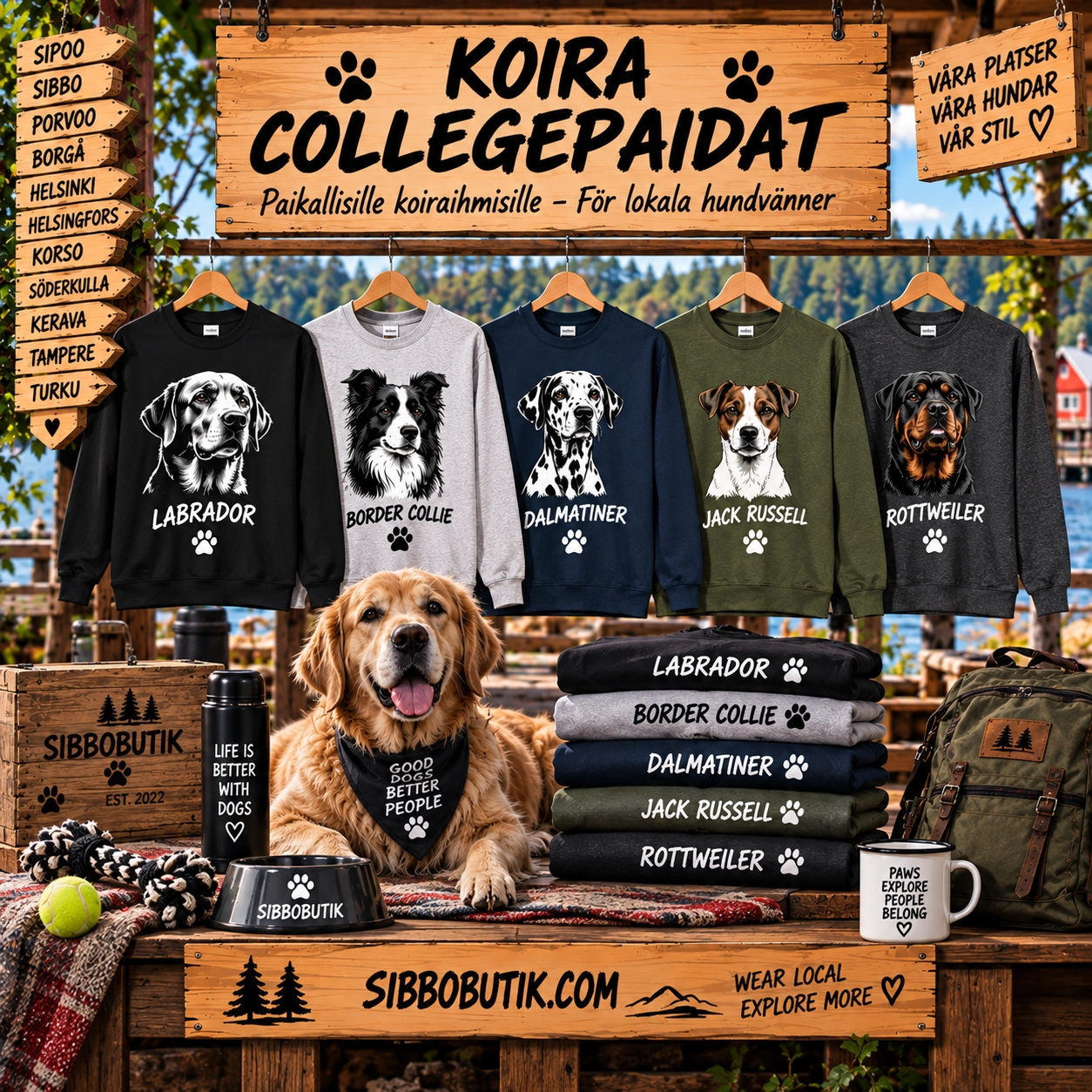 Labradorinnoutaja collegepaita – “if you dont love my lab, you dont love me” – unisex