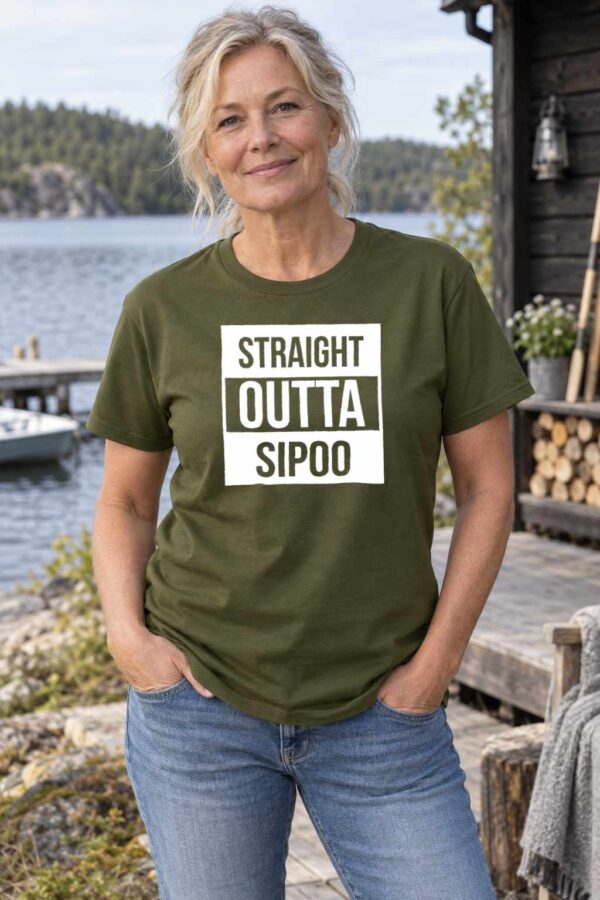 straight outta sipoo military green Straight Outta Sipoo T-paita -Military Green-värisenä